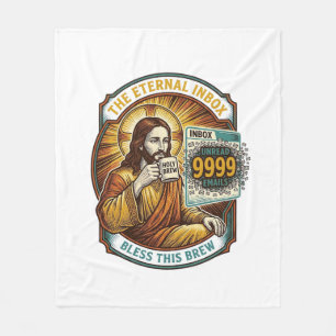 Jesus 9999 Unread Emails Inbox Zero Office Humor_1 Fleece Blanket