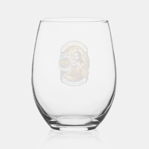Jesus 9999 Unread Emails Inbox Zero Office Humor_1 Stemless Wine Glass