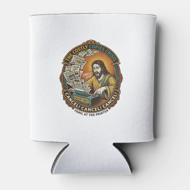 Jesus Accidental 100 Colour Copies Printer Mistake Can Cooler (Front)