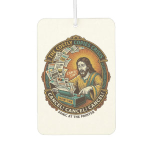 Jesus Accidental 100 Colour Copies Printer Mistake Car Air Freshener