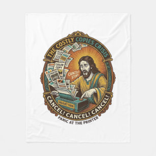 Jesus Accidental 100 Colour Copies Printer Mistake Fleece Blanket