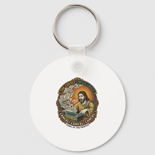 Jesus Accidental 100 Colour Copies Printer Mistake Key Ring (Front)