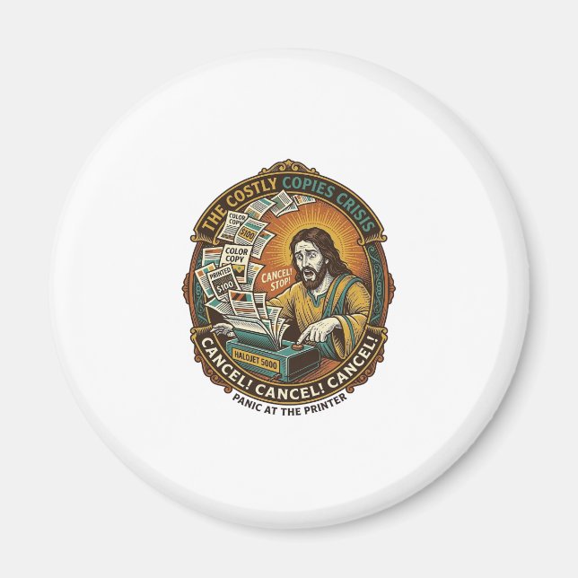 Jesus Accidental 100 Colour Copies Printer Mistake Magnet (Front)