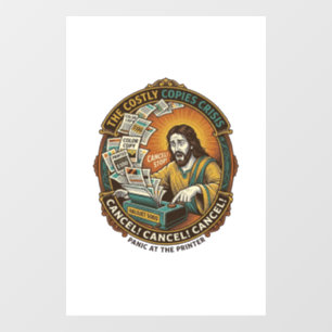 Jesus Accidental 100 Colour Copies Printer Mistake Window Cling