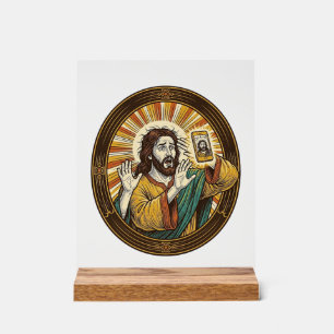 Jesus Accidental Front Camera Double Chin Selfie E Acrylic Sign