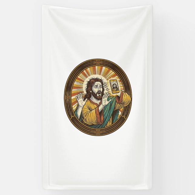 Jesus Accidental Front Camera Double Chin Selfie E Banner (Vertical)
