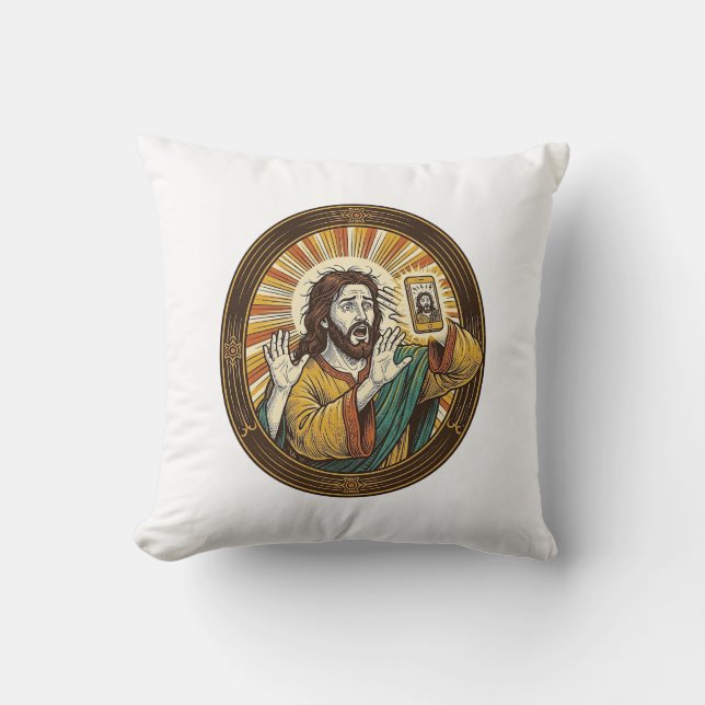Jesus Accidental Front Camera Double Chin Selfie E Cushion (Front)