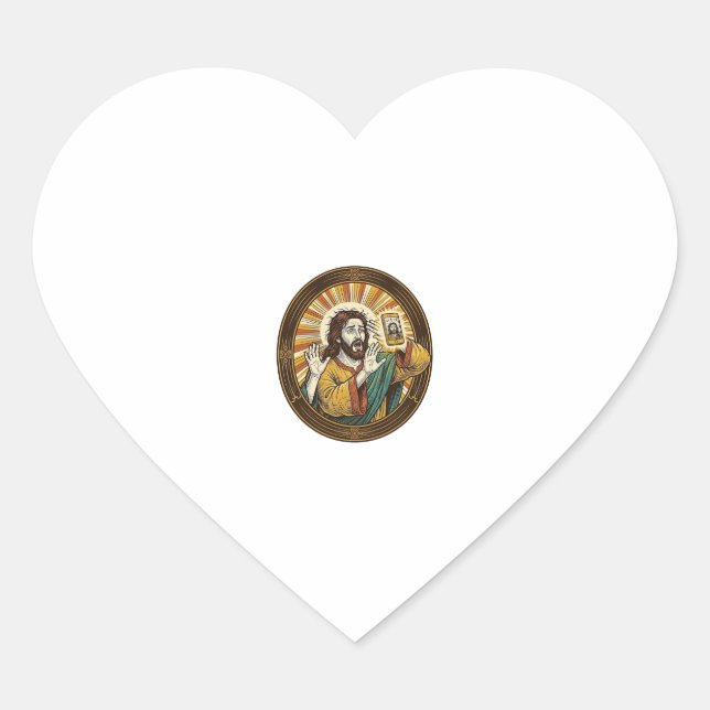 Jesus Accidental Front Camera Double Chin Selfie E Heart Sticker (Front)