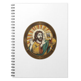 Jesus Accidental Front Camera Double Chin Selfie E Notebook