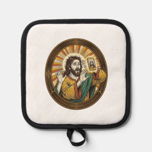 Jesus Accidental Front Camera Double Chin Selfie E Pot Holder