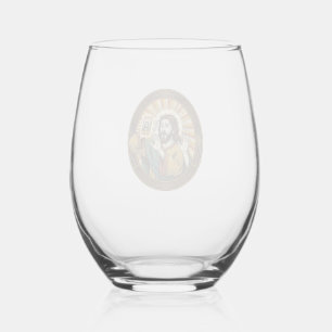 Jesus Accidental Front Camera Double Chin Selfie E Stemless Wine Glass