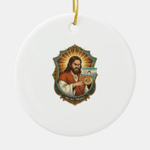 Jesus Accidental Video Call Dial Social Media Pani Ceramic Tree Decoration
