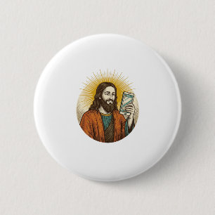 Jesus Accidental Video Instead Of Photo Camera Fai 6 Cm Round Badge