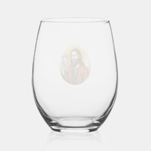 Jesus Accidental Video Instead Of Photo Camera Fai Stemless Wine Glass