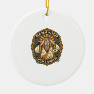 Jesus Accidental Video On Bedhead Morning Meeting Ceramic Tree Decoration