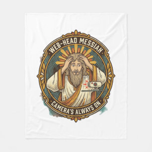 Jesus Accidental Video On Bedhead Morning Meeting Fleece Blanket