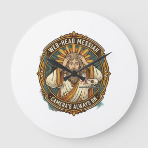 Jesus Accidental Video On Bedhead Morning Meeting  Large Clock