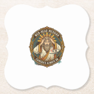 Jesus Accidental Video On Bedhead Morning Meeting Paper Coaster