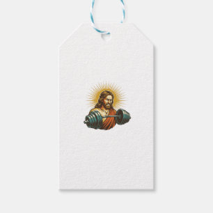 Jesus Accidentally Adding Too Much Weight Gym Fail Gift Tags