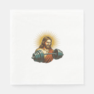 Jesus Accidentally Adding Too Much Weight Gym Fail Napkin