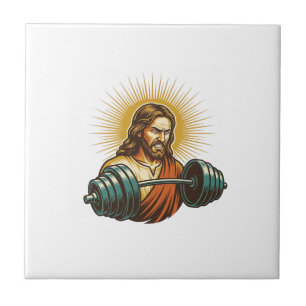 Jesus Accidentally Adding Too Much Weight Gym Fail Tile