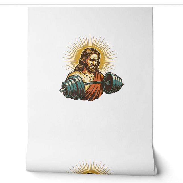 Jesus Accidentally Adding Too Much Weight Gym Fail Wallpaper (Unrolling)