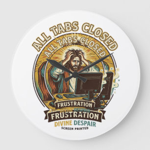Jesus Accidentally Closed All Browser Tabs Panic T Large Clock