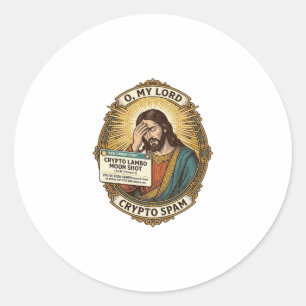 Jesus Added Spam Crypto Group Chat Annoyance Humou Classic Round Sticker