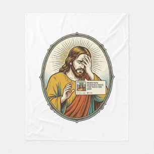 Jesus Added To Story Instead Direct Message Social Fleece Blanket