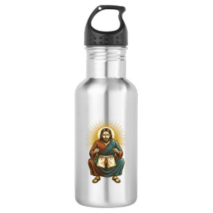 Jesus Adjusting Uncomfortable Wedgie Mid Squat Gym 532 Ml Water Bottle