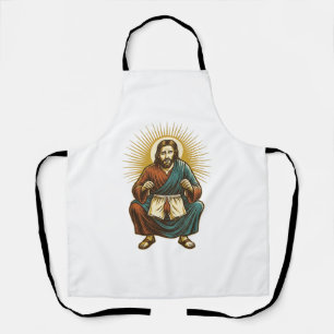 Jesus Adjusting Uncomfortable Wedgie Mid Squat Gym Apron