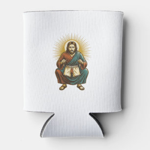Jesus Adjusting Uncomfortable Wedgie Mid Squat Gym Can Cooler