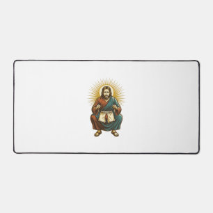 Jesus Adjusting Uncomfortable Wedgie Mid Squat Gym Desk Mat