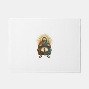 Jesus Adjusting Uncomfortable Wedgie Mid Squat Gym Doormat