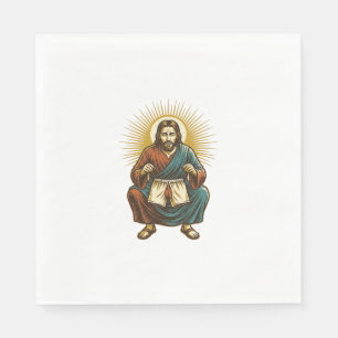 Jesus Adjusting Uncomfortable Wedgie Mid Squat Gym Napkin