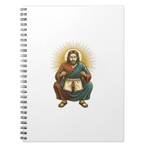 Jesus Adjusting Uncomfortable Wedgie Mid Squat Gym Notebook