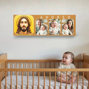 JESUS- ADORED Baby Photo Canvas Print