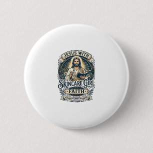 Jesus Aesthetician Skincare Vintage Shirt Christia 6 Cm Round Badge