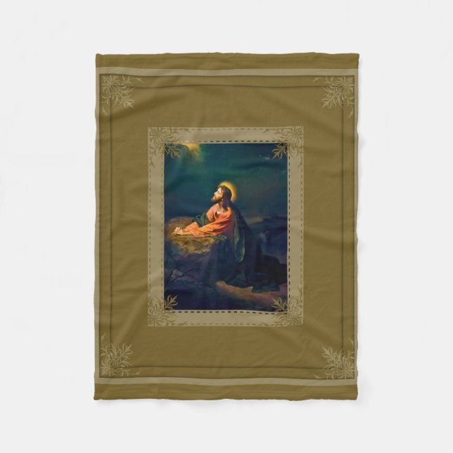Jesus Agony in the Garden Fleece Blanket (Front)