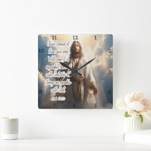 Jesus: All Things Possible Square Wall Clock