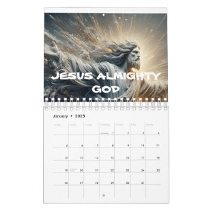 JESUS ALMIGHTY GOD printed new year 2025 calendar