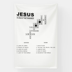 Jesus, Always The Answer Christian Faith Crossword Banner