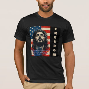 Jesus American Flag T-Shirt   2 Corinthians 13:7  