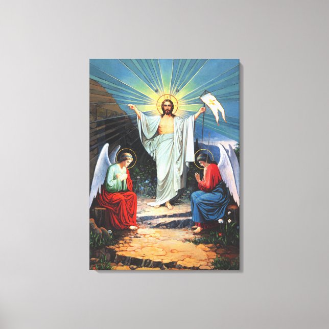 Jesus and Angels Canvas Print (Front)
