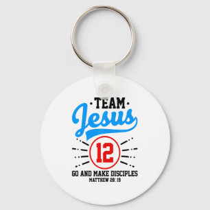 Jesus And Baseball Team Jesus Christian Matthew 28 Key Ring