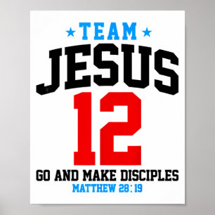 Jesus And Baseball Team Jesus Christian Matthew 28 Poster