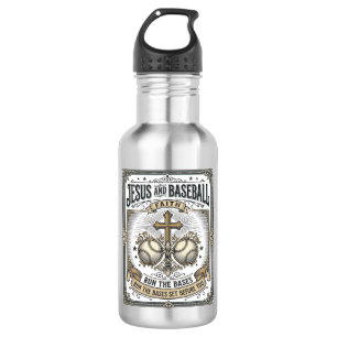 Jesus and Baseball Vintage Christian 532 Ml Water Bottle