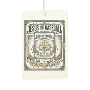 Jesus and Baseball Vintage Christian Car Air Freshener