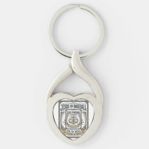 Jesus and Baseball Vintage Christian Key Ring