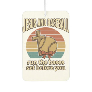 Jesus and Baseball Vintage Christian Shirt Car Air Freshener